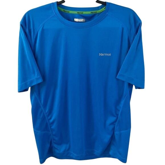 Marmot Short Sleeve Active T-Shirt In Blue Size Large - Picture 1 of 4